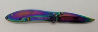 Sheffield Liner Lock Plain Drop Point Blade Rainbow Color Folding Pocket Knife