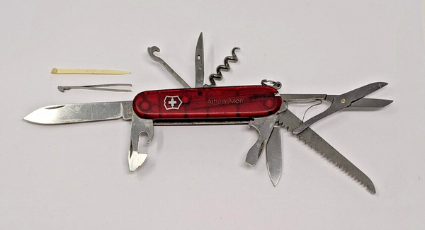 Victorinox Ruby Red Huntsman SAK Knife Multi Tool Saw Scissors Saw Can ...