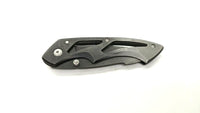 Sheffield Skeleton Folding Pocket Knife Plain Edge Liner Lock Blk/Gray Aluminum