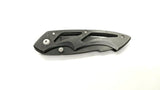 Sheffield Skeleton Folding Pocket Knife Plain Edge Liner Lock Blk/Gray Aluminum