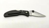 Coast Stainless China Folding Pocket Knife Serrated Wharncliffe Lockback Black