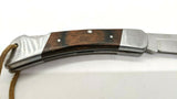 FES Vanadium Valpina II Folding Pocket Knife Plain Edge Lockback Wood SS Handle