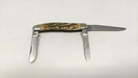Schrade USA SS825 3 Blade Stockman Folding Pocket Knife Stag/Antler Handle SS