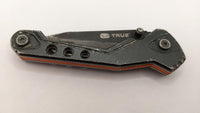 True Utility Partially Serrated Drop Point Single Blade Folding Pocket Knife