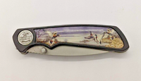 American Wildlife Collection "Duck" Plain Edge Liner Lock Folding Pocket Knife