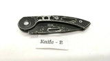 W33 Stainless Steel Tactical Skeleton Frame Folding Pocket Knife Plain Edge Blk