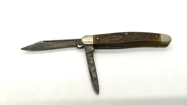 Vtg Camco USA #750 Jack Folding Pocket Knife 2 Blade Plain Edge Delrin Handle