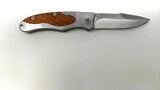 Sarge Stainless Steel & Wood Folding Pocket Knife Plain Edge Liner Lock