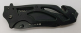 Ruko RUK0165 440A Liner Lock Combination Clip Point Blade Black Pocket Knife