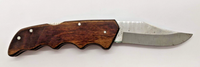 Vintage Nighthawk V  MFG In Japan Engraved Wood Handle Folding Pocket Knife