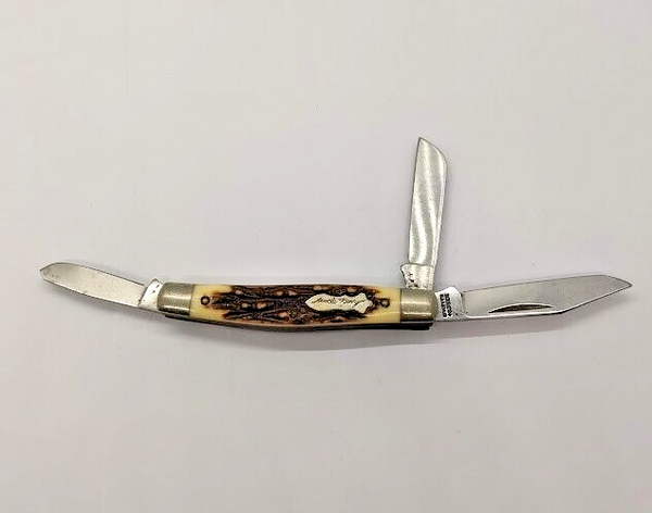 Schrade 834UH Uncle Henry Stockman 3 Blade Stag Handle Folding Pocket Knife