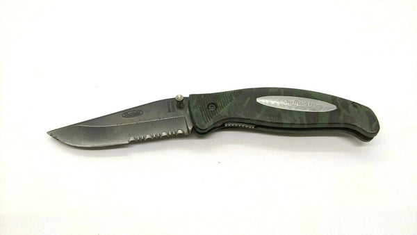 Vtg Sheffield Stainless Folding Pocket Knife Rare Combo Edge Liner ABS Handle