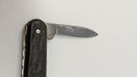 Vtg Sheffield England Stainless Folding Pocket Knife 2 Plain Edge Stag/Antler