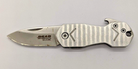 Bear Edge Stainless Steel KeyChain Frame Lock Bottle Opener Folding Pocket Knife