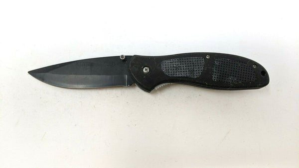 Frost Cutlery Combat Ranger Folding Pocket Knife Plain Liner Black Composite