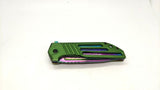 Snake Eye Rainbow Folding Pocket Knife Assisted Plain Liner Lock Aluminum Handle