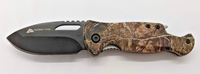 Ozark Trail Plain Edge Liner Lock Camo Bottle Opener Folding Pocket Knife