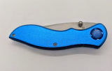 Frost Cutlery 440 Stainless Blue Handle Drop Point Folding Pocket Knife