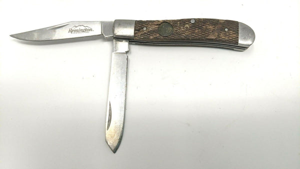 Remington Sportsman Series Mini Trapper 2 Blade Folding Pocket Knife Brn Delrin