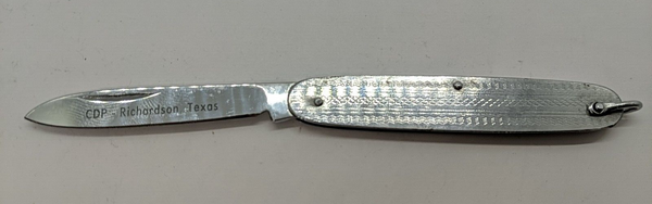 CDP Richardson, Texas Plain Drop Point Blade Silver Color Folding Pocket Knife