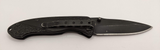 NRA Stone River Folding Pocket Knife Black Peanut Handle Plain 3" Blade Drop