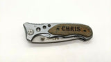 MTech USA MT-423 Folding Pocket Knife Liner Lock Plain Edge Aluminum/Wood Handle