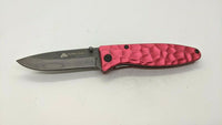 Ozark Trail Folding Pocket Knife Textured Grip Handle Plain Edge Liner Aluminum