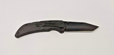 Husky 3" Plain Tanto Blade Folding Pocket Knife Thumb Studs Belt Clip Black