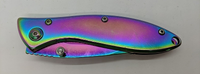 Sheffield Liner Lock Plain Drop Point Blade Rainbow Color Folding Pocket Knife