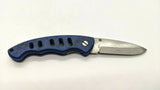 Frost Cutlery Stainless Steel Folding Pocket Knife Plain Liner Small Blue Handle