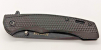 Schrade SCHCOM7 Black Combo Edge Liner Lock Rubber Handle Folding Pocket Knife