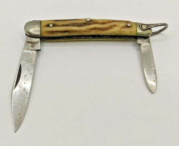 Vintage Hubertus Rostfrei Solingen Stainless Folding Pocket Knife 2 Blade