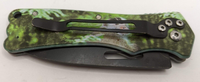Bestfer Folding Pocket Knife w/Rainforest Monkey Handle Plain Blade Drop Point