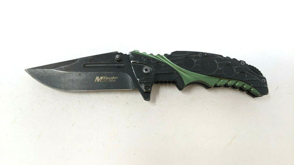 MTech USA MT-A957 Folding Pocket Knife Plain Edge Liner Lock Spring Assisted
