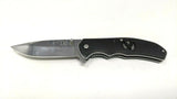 Falcon Brand Folding Pocket Knife Spring Assisted Plain Edge Frame Lock Black SS
