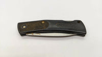 Vintage Schrade+ USA SP2 Folding Pocket Knife Plain Edge Lockback Black Nylon