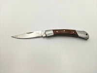 Sports Afield Folding Pocket Knife Plain Edge Lockback Wood & Stainless Steel