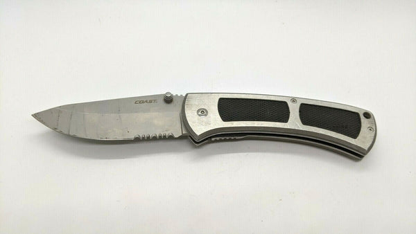 Coast LX335 Large Folding Pocket Knife Combo Edge Liner Lock 4CR14 Stainless