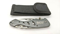 Hammette Int'l Folding Pocket Knife 440 SS Combination Edge Lockback Aluminum