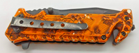 Razor Tactical Orange Camoflage Tanto Plain Edge Liner Lock Folding Pocket Knife