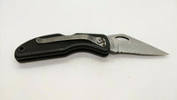Maxam USA Pro Series Folding Pocket Knife Combo Edge Lockback Blk Plastic Handle