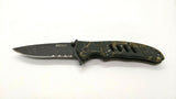 MTech USA MT-376 Folding Pocket Knife Combo Edge Liner Lock Camo Rubber Coated