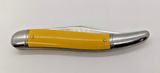 Vintage Imperial Stainless USA Fish Scaler 2 Blade Yellow Folding Pocket Knife