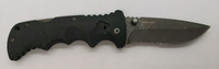 Stat Gear 440 Stainless Lockback Combination Drop Point Blade Black Pocket Knife