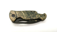 Ozark Trail Folding Pocket Knife Plain Edge Liner Lock Camo SS w/Bottle Opener