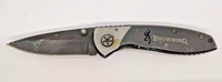 Rare Browning Model 932 Plain Edge Frame Lock Black Folding Pocket Knife