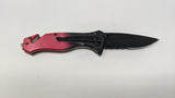 Tac-Force Speedster Series Fire Dept Folding Pocket Knife Assisted Red & Black