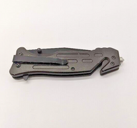 Unbranded GK21 Clip Point Combo Blade Black Tactical Folding Pocket Knife