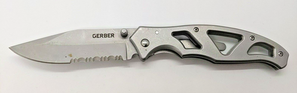 Gerber 4660615B0 Frame Lock Combination Clip Point Blade Folding Pocket Knife