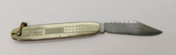Unbranded Plain Clip Point Blade Light Gold Color Handle Folding Pocket Knife